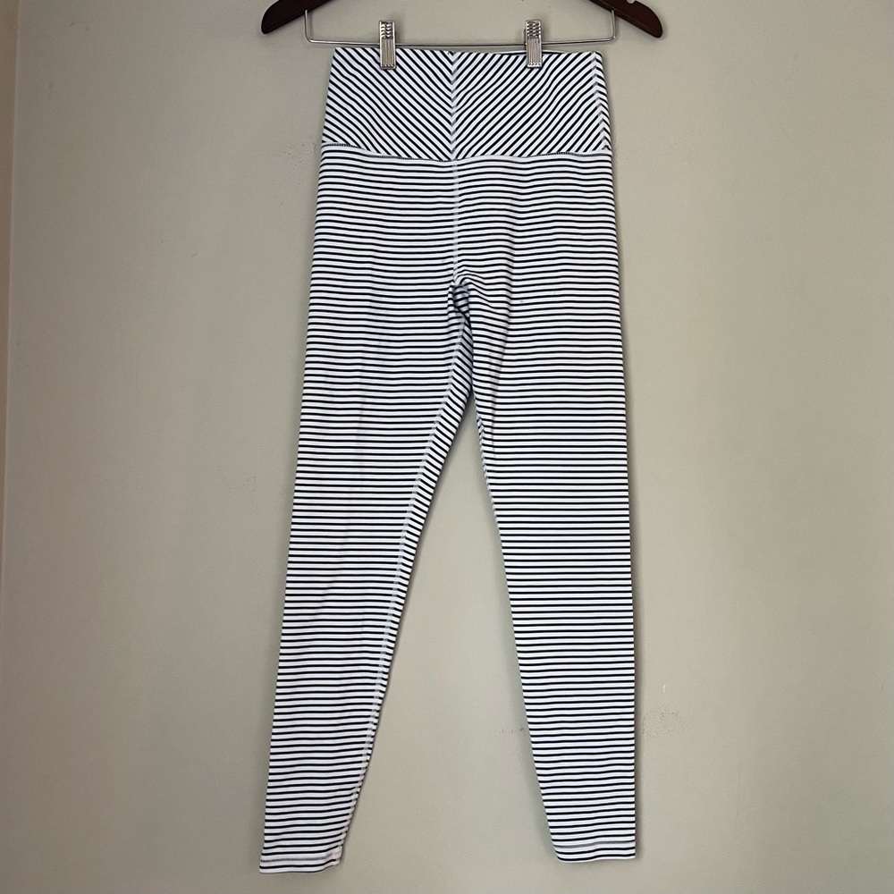 Glyder | White Striped Leggings | Size : xs